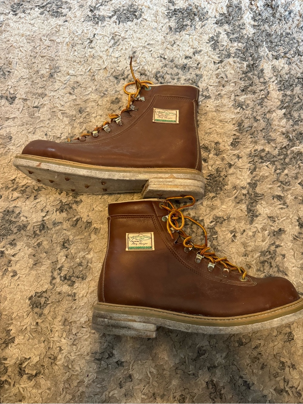 Vintage WEINBRENNER USA Gary Borger
Studded Fly Fishing Wading
Boots Men's 12